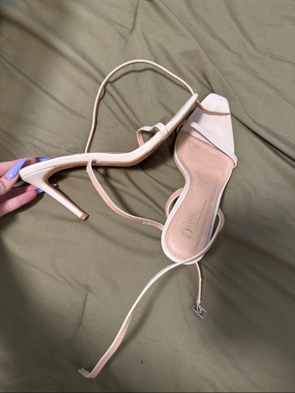 Strappy Open-Toe Heeled Sandals in Nude
